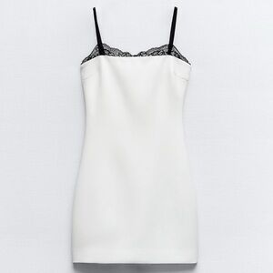 Zara Lace Trim Fitted Dress